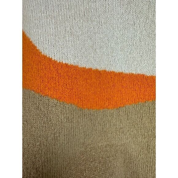 CASUAL CORNER wool blend beige brown colorblock cowl neck sweater pullover XL - Picture 3 of 7